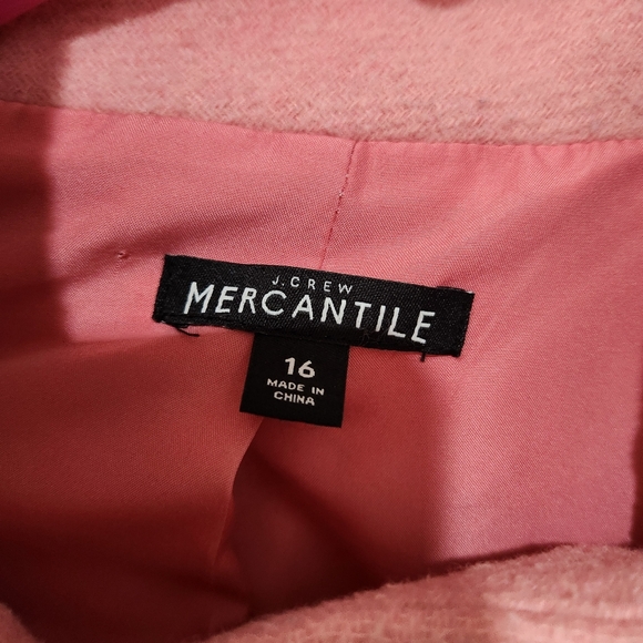 J.Crew Mercantile City Coat Pink Size 16 Wool Blend - Picture 4 of 5